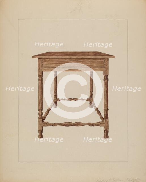 Table, c. 1937. Creator: Frederick Jackson.