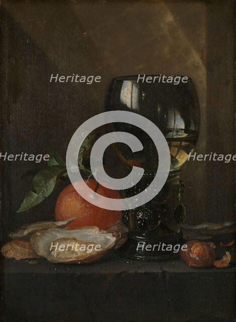 Still Life with Oysters and Wine, Mid 17th century. Creator: Jan Davidsz de Heem.