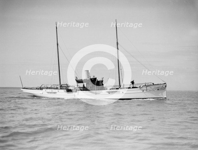 The steam yacht 'Claymore' under way, 1911. Creator: Kirk & Sons of Cowes.