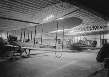 Saunder's Aeroplanes in hangar, East Cowes, 1914. Creator: Kirk & Sons of Cowes.