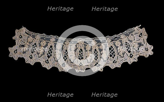 Collar or Cuff (Fragment), Brussels, 1860s. Creator: Unknown.