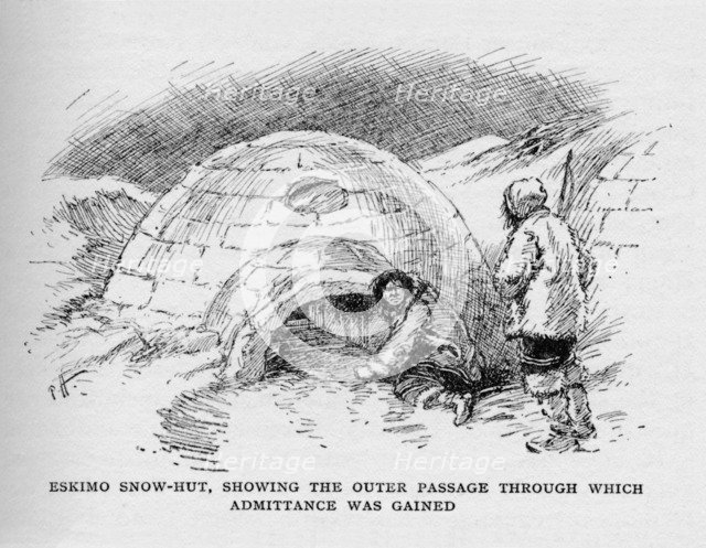 'Eskimo Snow-Hut, Showing the Outer Passage Through Which Admittance was Gained', c1927, (1928). Artist: Unknown.