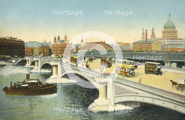 Blackfriars Bridge, London, c1910. Creator: Unknown.