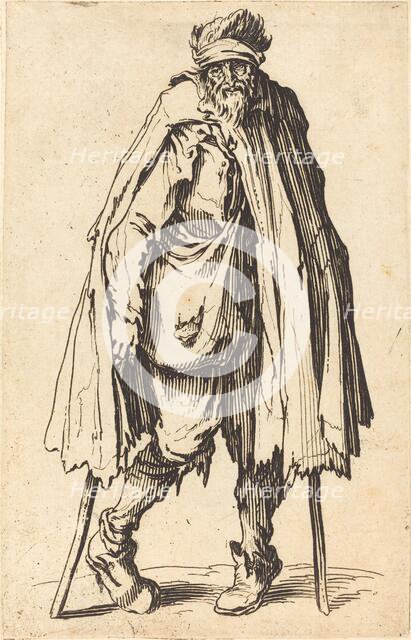 Beggar with Crutches and Sack, c. 1622. Creator: Jacques Callot.