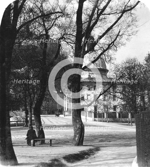 Kajetanerplatz and the Hohensalzburg Fortress, Salzburg, Austria, c1900. Artist: Wurthle & Sons