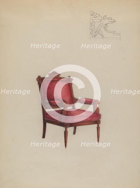 Arm Chair, 1935/1942. Creator: Herbert Marsh.