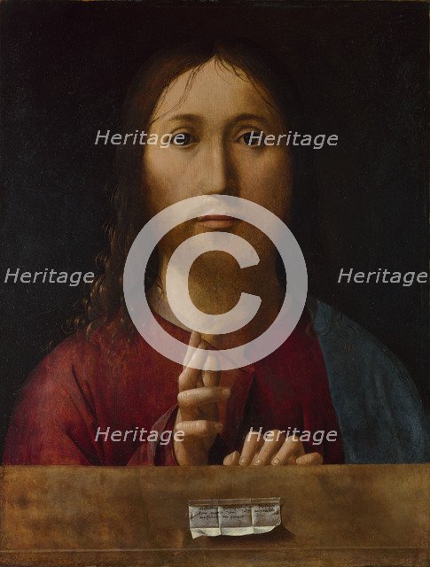 Christ Blessing, 1465. Artist: Antonello da Messina (ca 1430-1479)