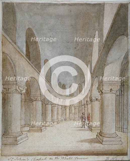 Interior view of St John's Chapel, Tower of London, c1810. Artist: Frederick Nash