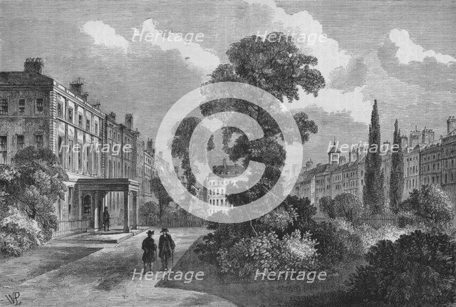 Queen Square, Bloomsbury, London, 1810 (1878). Artist: Unknown.