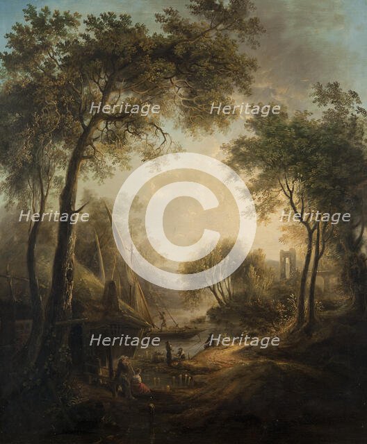 Summer Landscape with Water and Tall Trees. Creator: Elias Martin.