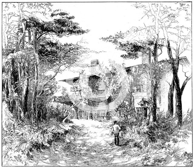 The log house 'Idaho', near Ringwood, Hampshire, 1898.Artist: Edward William Charlton