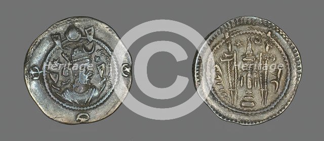 Coin Portraying King Chosroes II, 590-628. Creator: Unknown.