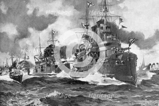 The great Russian fleet steaming forth for the last time, Russo-Japanese War, 1904. Artist: Unknown