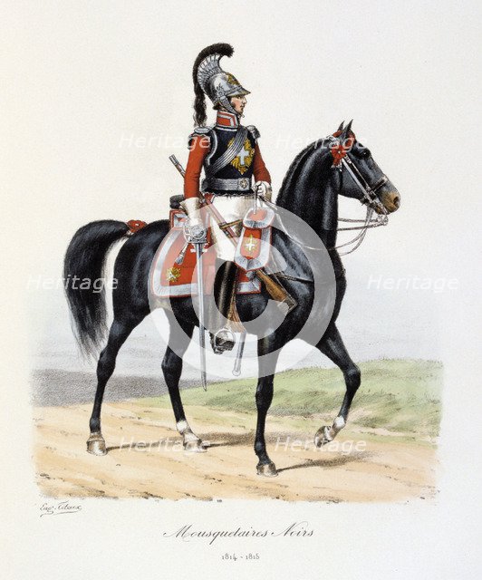 Mousquetaires Noirs, 1814-15. Artist: Eugene Titeux