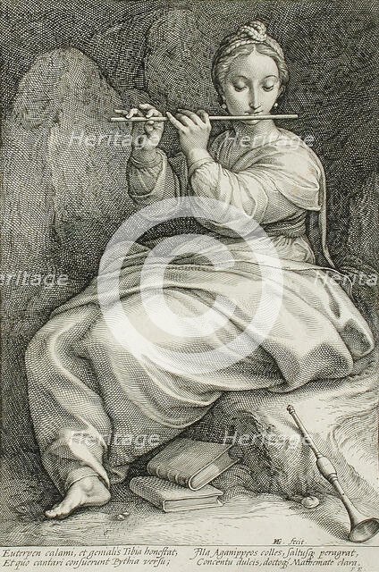 Euterpe, 1592. Creator: Hendrik Goltzius.