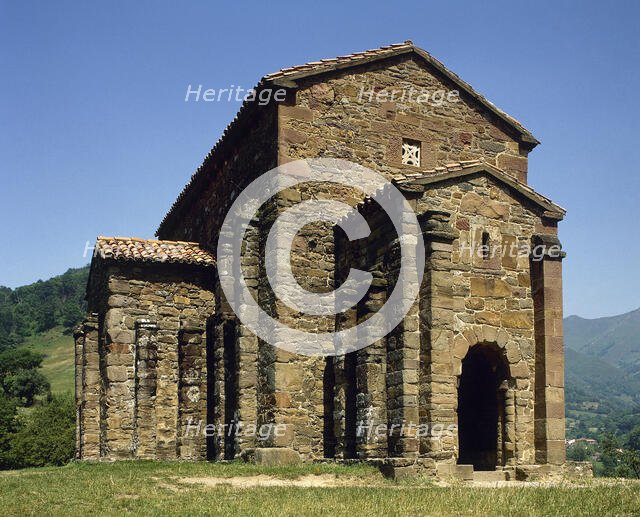 Exterior, St Christine of Lena, Asturias, Spain, 9th century, (2002).  Creator: LTL.