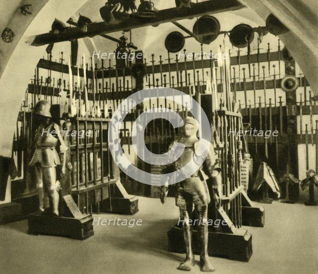 Armoury, Burg Kreuzenstein, Lower Austria, c1935.  Creator: Unknown.