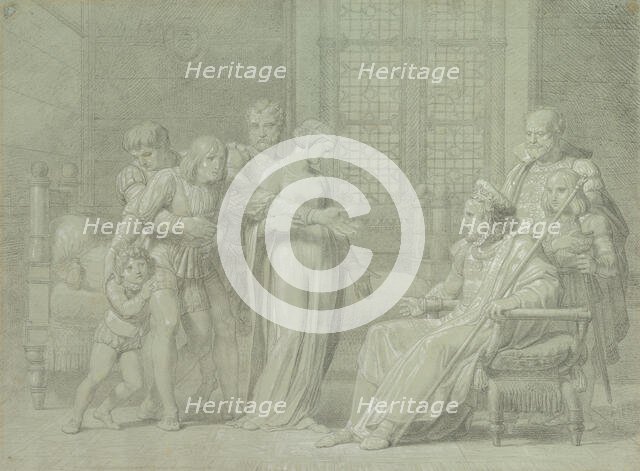 King Charles VIII of France with the Dying Gian Galeazzo Sforza at Pavia, 1775-1860. Creator: Filippo Pelagio, Palagi.