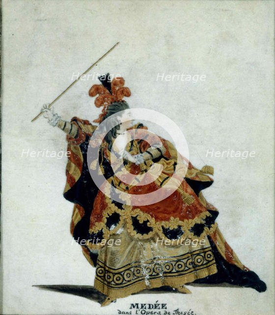 Médée. Costume design for the opera Thésée by Jean-Baptiste Lully, 1770-1778 . Creator: Fesch, Jean-Louis (1739-1778).