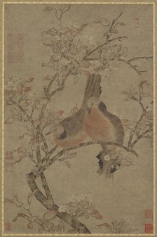 Two Doves on a Flowering Branch, 14th-15th century. Creator: Unknown.