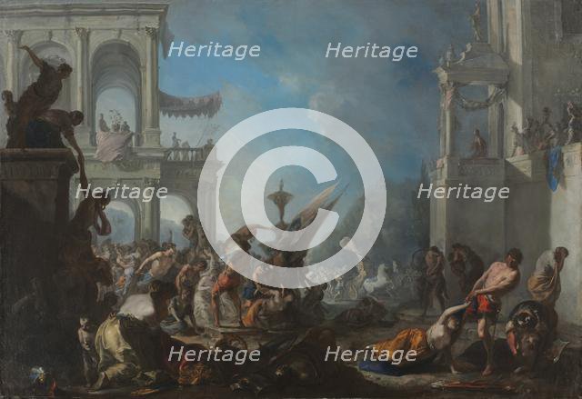 Abduction of the Sabine Women, c. 1640. Creator: Johann Heinrich Schönfeld (German, 1609-1684).