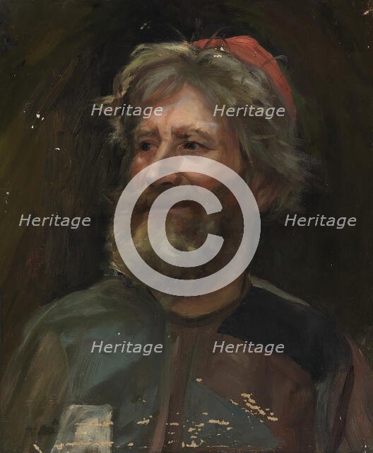 Old Man Wearing a Red Cap, sketch for the painting Fairy Tale Princess, c1895-1896. Creator: Torsten Wasastjerna.