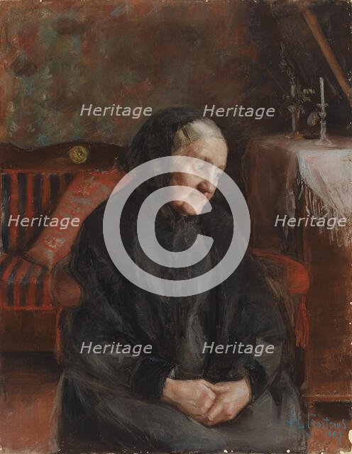Grandmother, Portrait of Mrs. Augusta Frosterus (née Norling), 1887. Creator: Hanna Frosterus-Segerstrale.