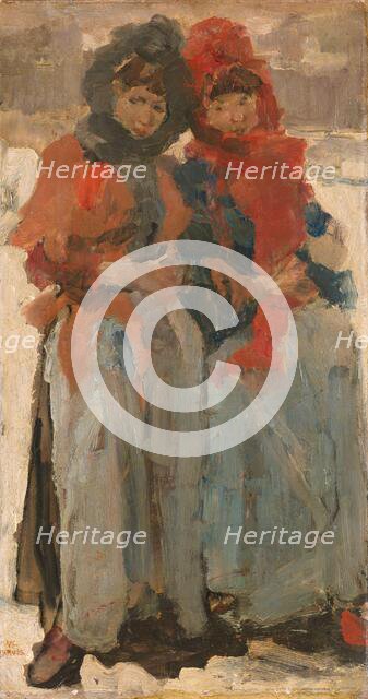 Two Young Women in the Snow, c.1890-c.1894. Creator: Isaac Lazerus Israels.