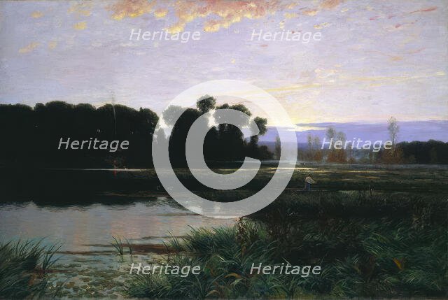 Evening atmosphere, Started 1880, finished 1883. Creator: Johannes Martin Grimelund.