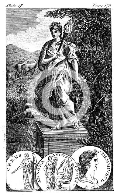 Ceres, Roman goddess of agriculture and corn. Artist: Unknown