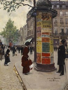 Paris Kiosk, 1880-1884. Creator: Jean Beraud.