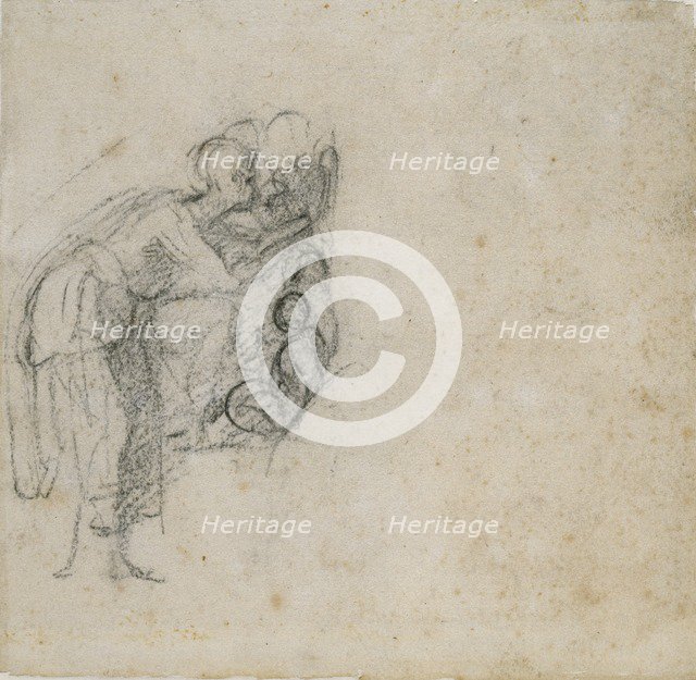 Page from a Sketch Book: A Woman in black, c1490-1560. Artist: Michelangelo Buonarroti.