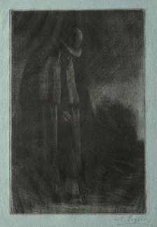 Le Voyageur à lAbri. Creator: Alphonse Legros (French, 1837-1911).