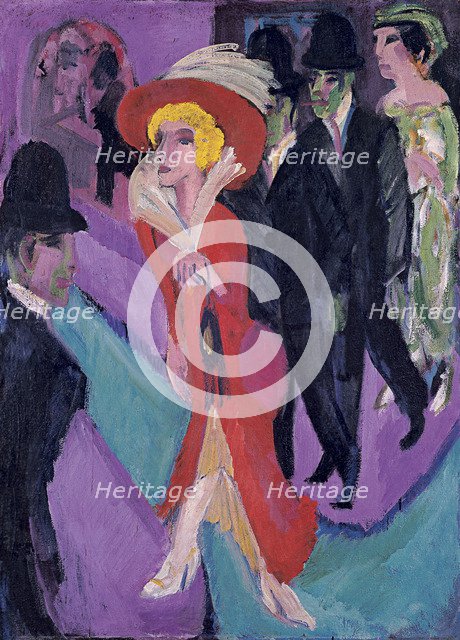 Street With Red Streetwalker, 1914-1925. Artist: Kirchner, Ernst Ludwig (1880-1938)
