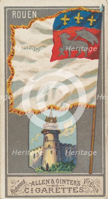 Rouen, from the City Flags series (N6) for Allen & Ginter Cigarettes Brands, 1887. Creator: Allen & Ginter.