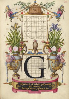 Guide for Constructing the Letter G; Mira calligraphiae monumenta, about 1591-1596. Creator: Joris Hoefnagel.