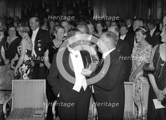 Meeting of the Swedish-German Society, 21 October 1937.  Artist: Karl Sandels