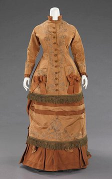 Afternoon dress, American, 1874. Creator: Unknown.