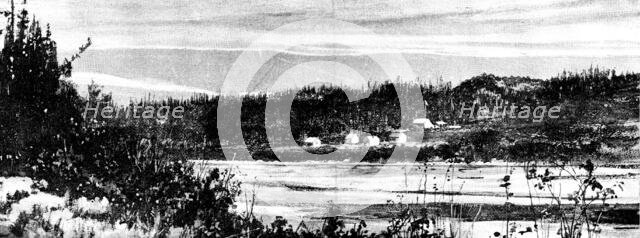 Lord Lonsdale’s travels in the Arctic regions of North America: Fort Norman, Mackenzie River, 1890. Creator: Unknown.