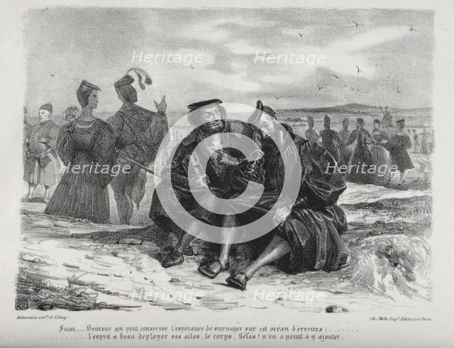 Illustrations for Faust: Faust and Wagner, 1828. Creator: Eugène Delacroix (French, 1798-1863); Chez Ch. Motte, Éditeur, distributed by Chez Sautelet, Libraire.