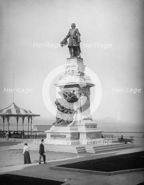 Champlain's statue, Quebec, between 1910 and 1920. Creator: Unknown.