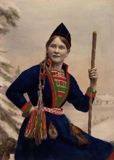 Woman in Sami costume, 1870-1898. S Creator: Helene Edlund.