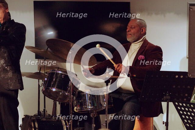 Vince Dunn, Paul Higgs Quartet, East Grinstead Jazz Club, Chequer Mead Theatre, West Sussex, 2025. Creator: Brian O'Connor.