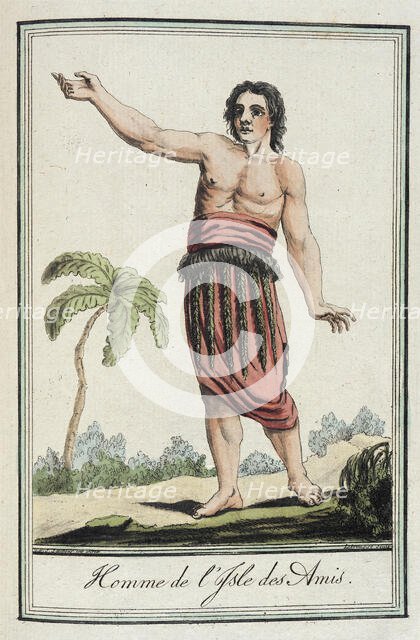 Costumes de Différents Pays, 'Homme de l'Isle des Amis', c1797. Creators: Jacques Grasset de Saint-Sauveur, LF Labrousse.