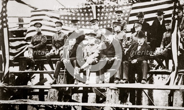President Warren G Harding at a baseball park, Fort Benning, Georgia, USA, early 1920s. Artist: Unknown