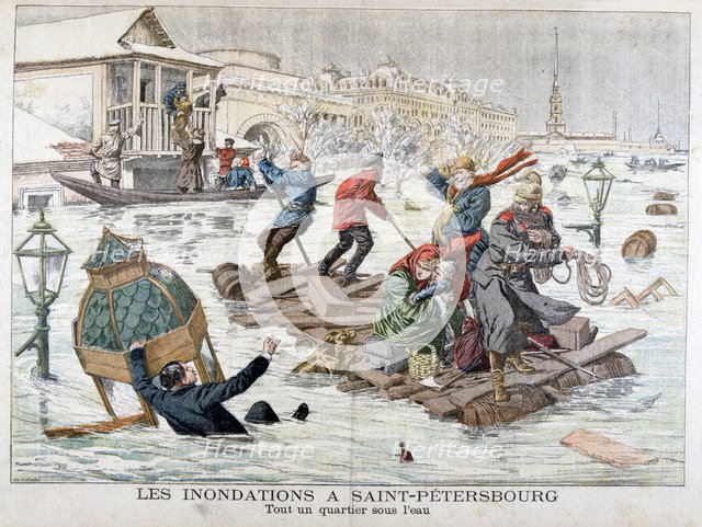 Floods in St Petersburg, Russia, 1903. Artist: Unknown