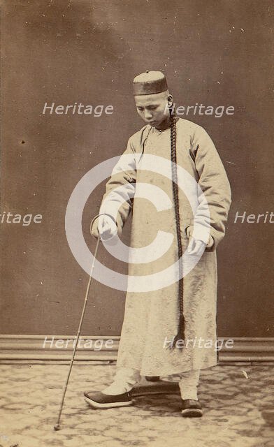 Man with Long Braid, 1870s Creator: Unknown.