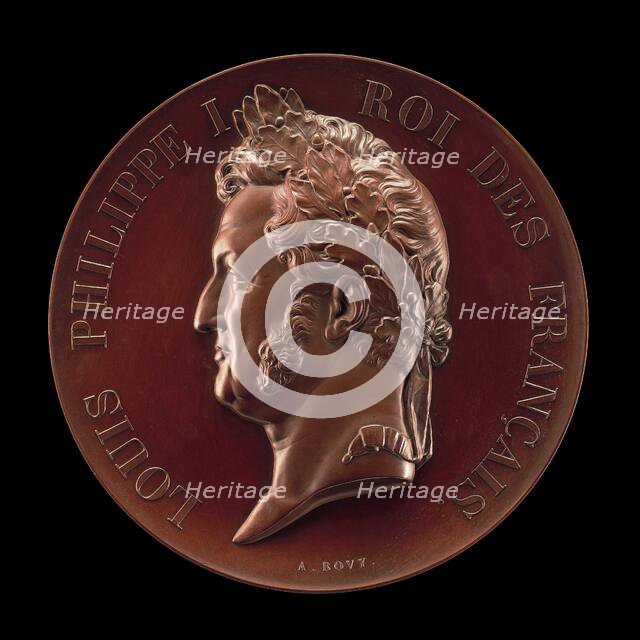 Louis Philippe, 1773-1850, King of the French 1830-1848 [obverse], 1842. Creator: Antoine Bovy.