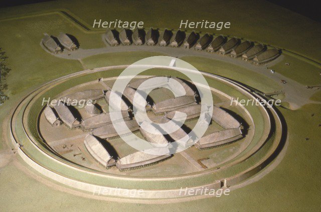Model of the Viking Fortress at Trelleborg, Denmark, c20th century. Artist: Unknown.