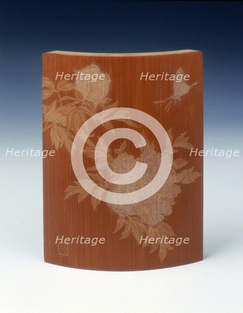 Bamboo wrist rest, Qing dynasty, China, 19th century. Artist: Unknown